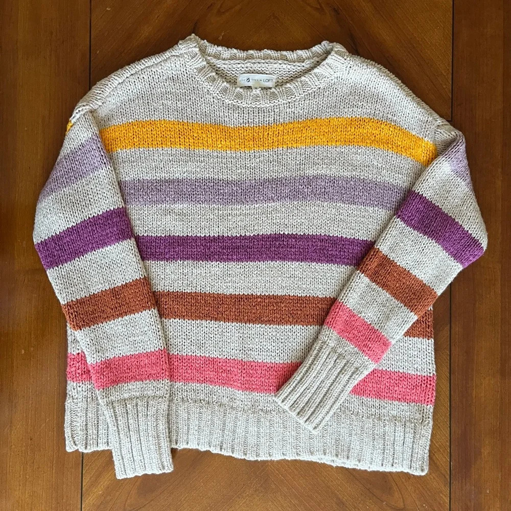 Lou & Grey for LOFT | Striped Crewneck Sweater | Size Medium